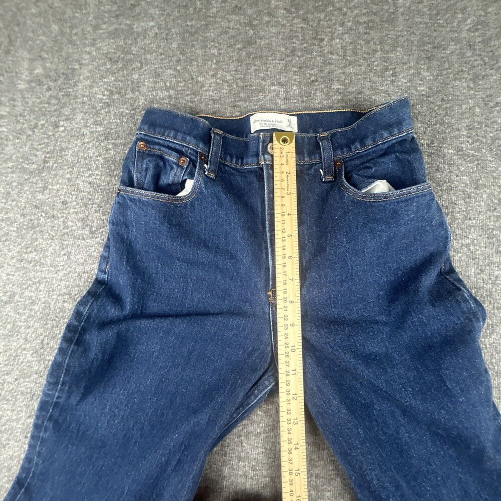 Abercrombie & Fitch Jeans Womens 28x28 Dark Blue 90s Straight Ultra High Rise - Picture 11 of 11